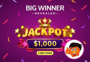 Mega Jackpot Sweepstake: $1,000 + 5,000 Coins - Winner Revealed! image