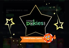 CrownPokies Casino Joins Chipy: 375% + 500 Free Spins, Lootboxes, and a 30-Level VIP Club image